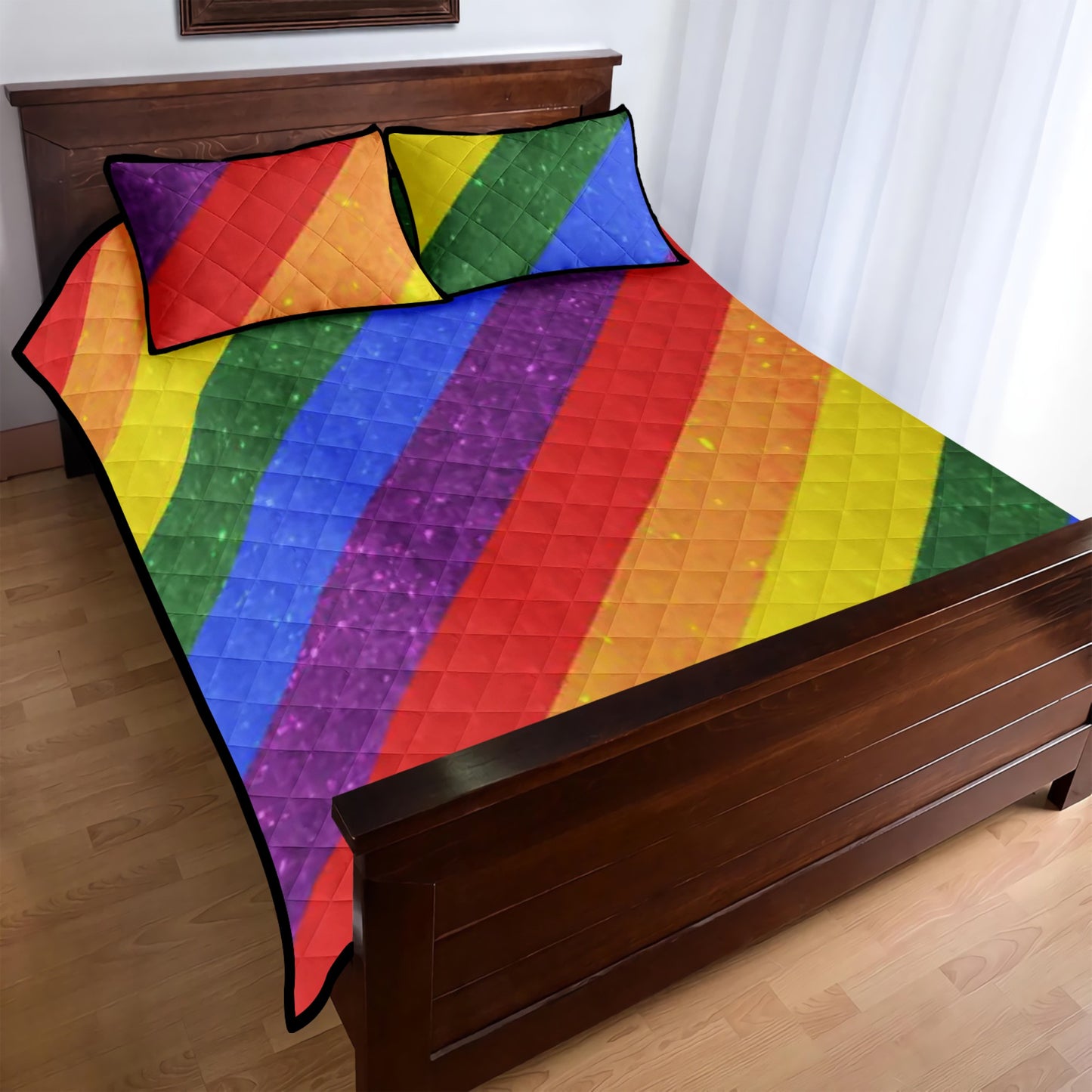 Quilt Bed Set - LGBT Pride Motif Pattern - Luxtrini, LLC