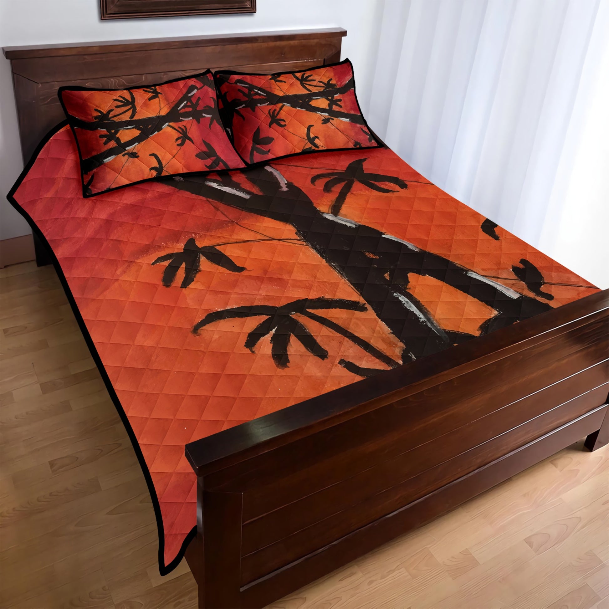 Quilt Bed Set - Bamboo at Sunset - Luxtrini, LLC