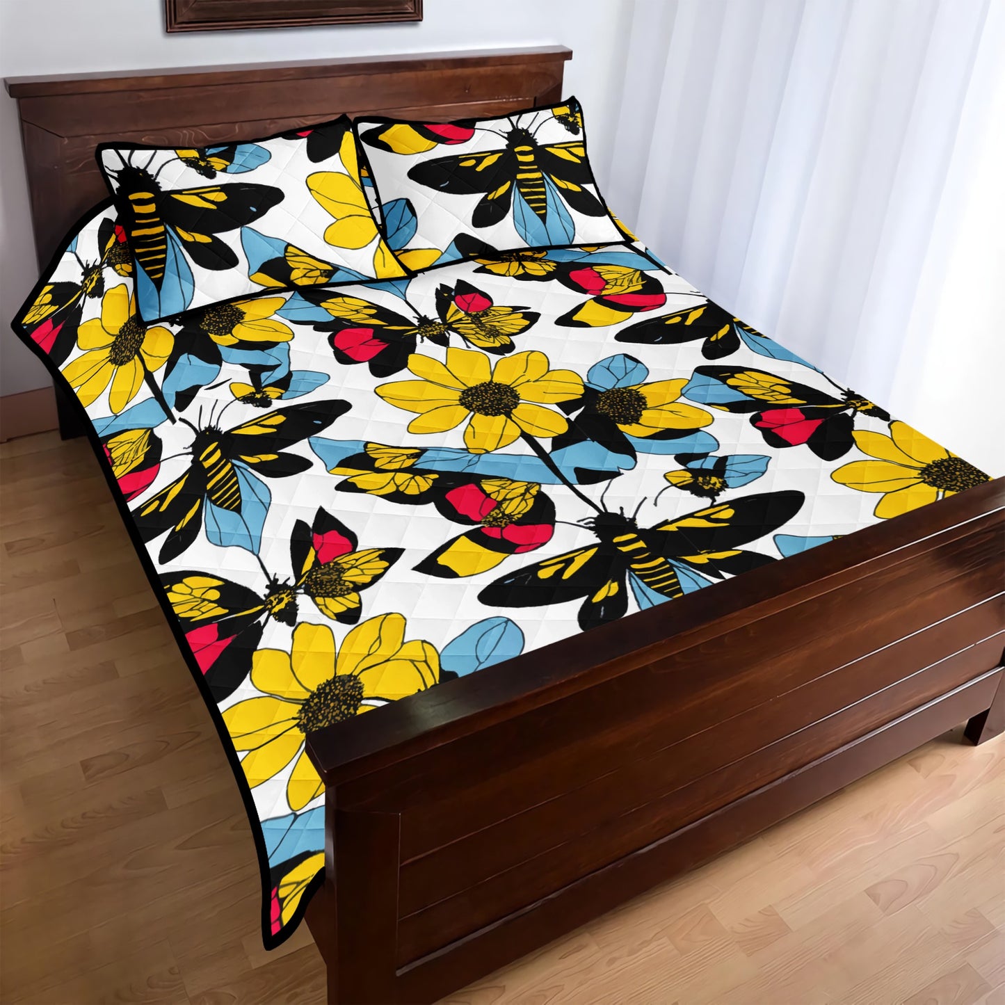 Bees and Sunflowers Quilt Bed Set