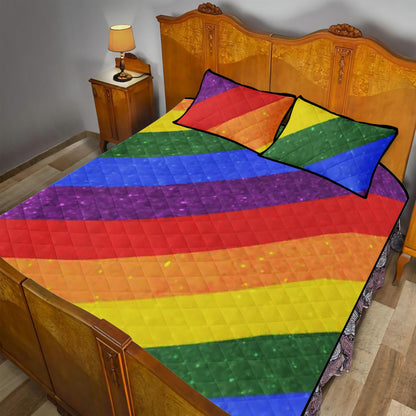 Quilt Bed Set - LGBT Pride Motif Pattern - Luxtrini, LLC