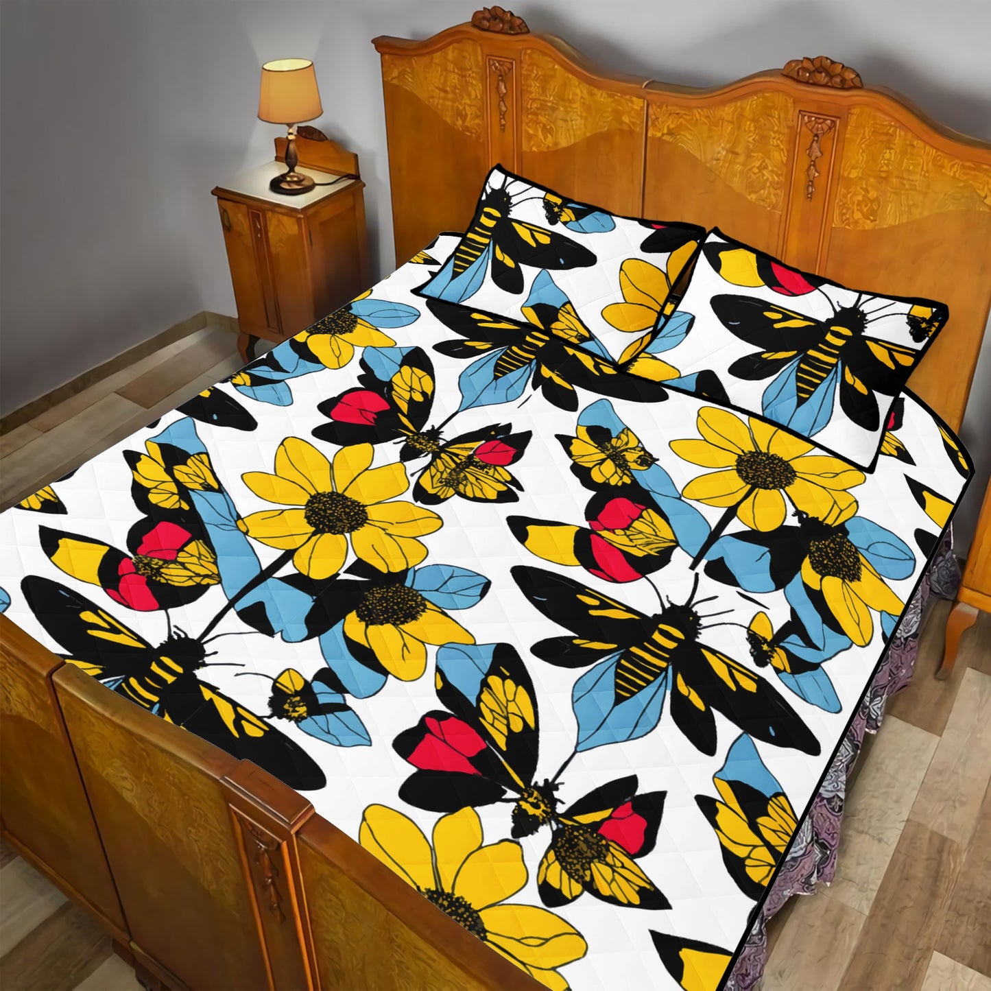 Bees and Sunflowers Quilt Bed Set