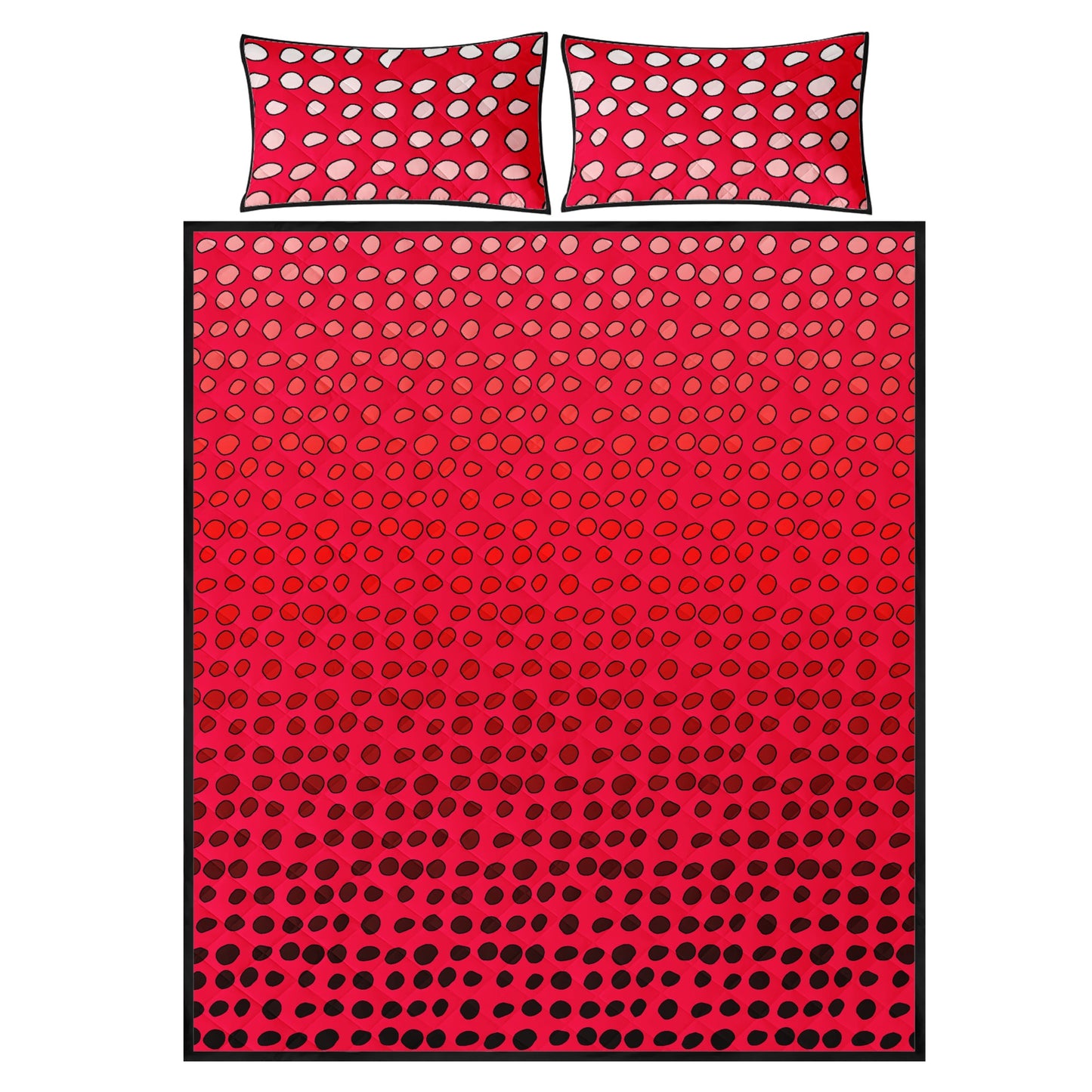 Quilt Bed Set - African Mud Print #7 Red Gradient - Luxtrini, LLC