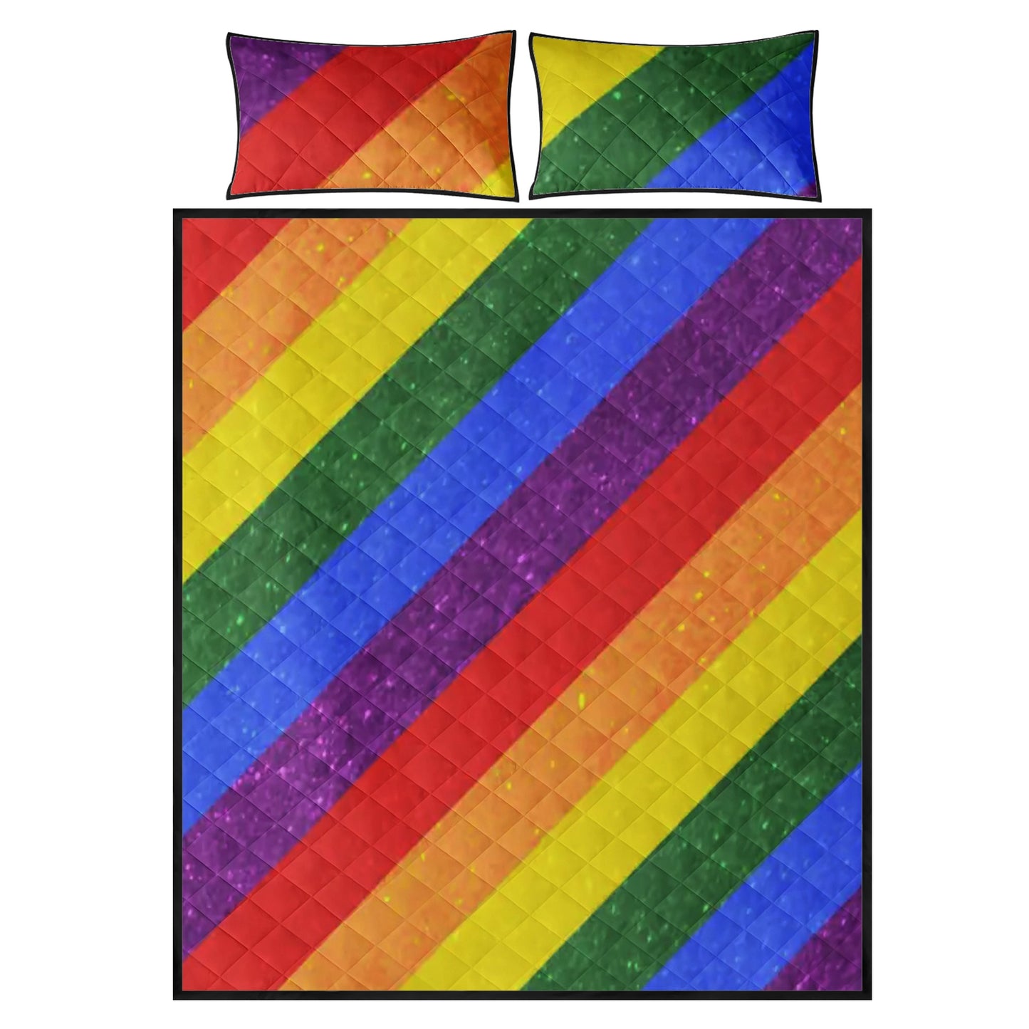 Quilt Bed Set - LGBT Pride Motif Pattern - Luxtrini, LLC