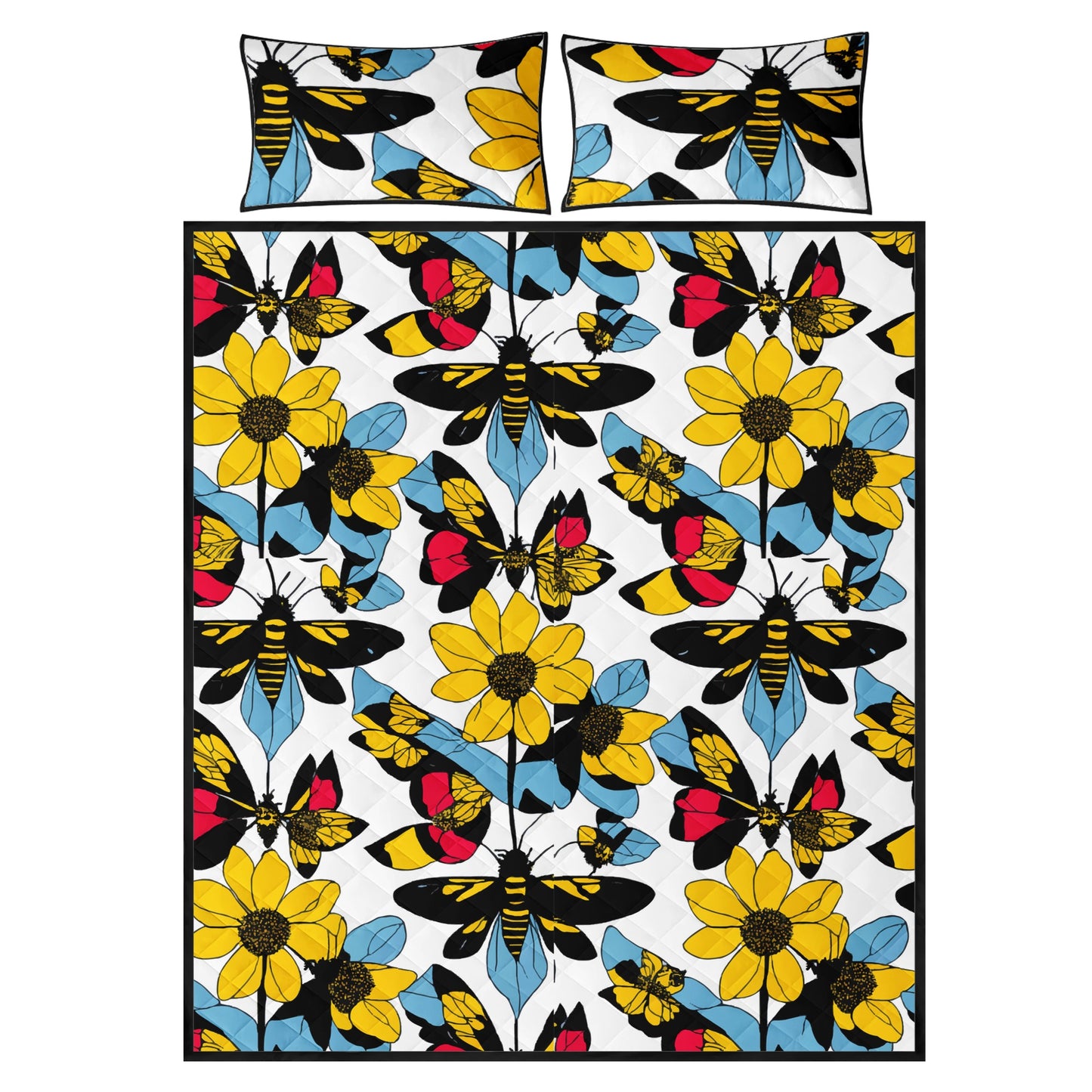 Bees and Sunflowers Quilt Bed Set