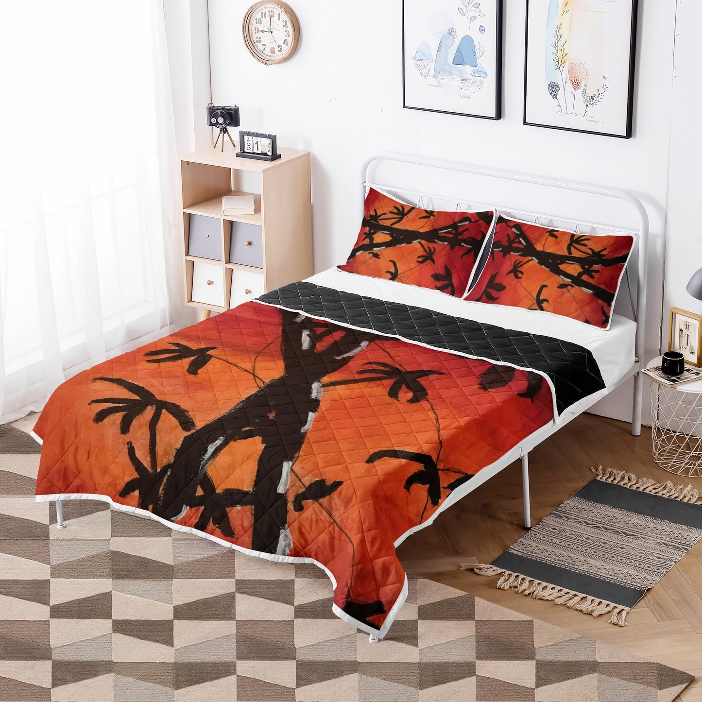 Quilt Bed Set - Bamboo at Sunset - Luxtrini, LLC