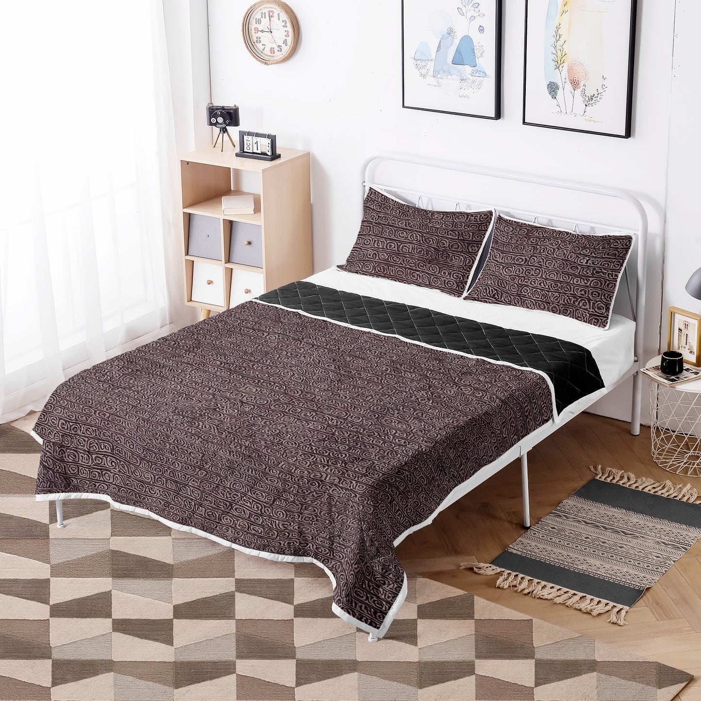 African Ethnic Mudcloth Quilt Bed Set