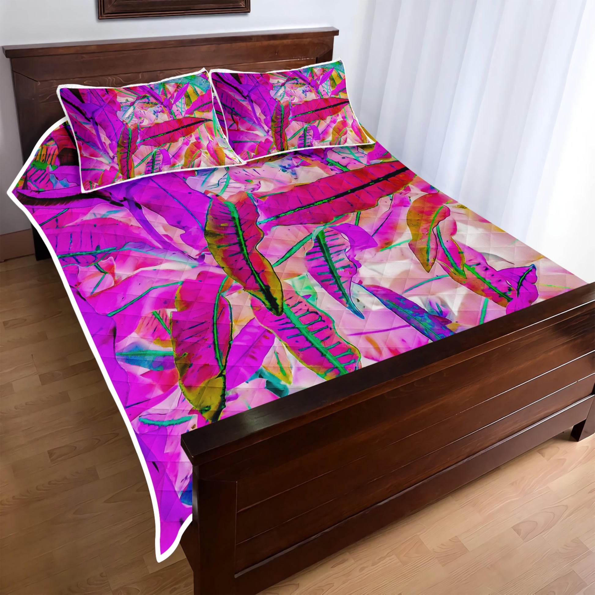 Quilt Bed Set - Purple Croton - Luxtrini, LLC