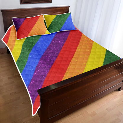 Quilt Bed Set - LGBT Pride Motif Pattern - Luxtrini, LLC