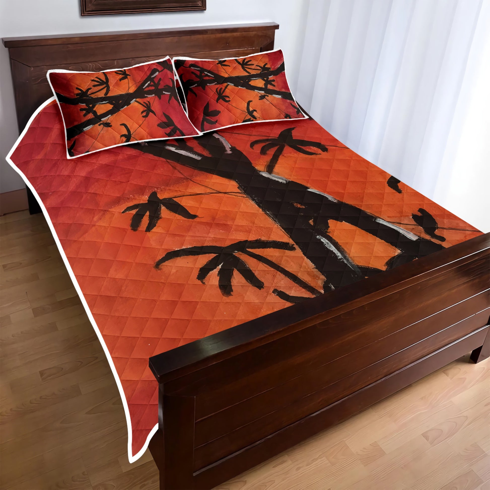 Quilt Bed Set - Bamboo at Sunset - Luxtrini, LLC