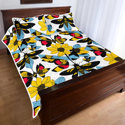 Bees and Sunflowers Quilt Bed Set