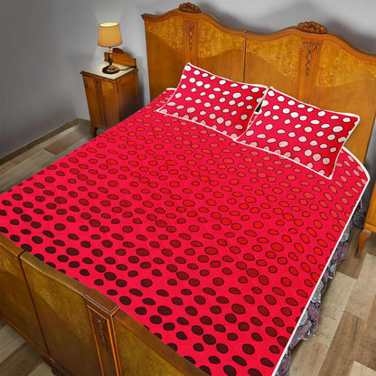 Quilt Bed Set - African Mud Print #7 Red Gradient - Luxtrini, LLC