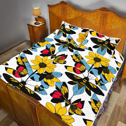 Bees and Sunflowers Quilt Bed Set