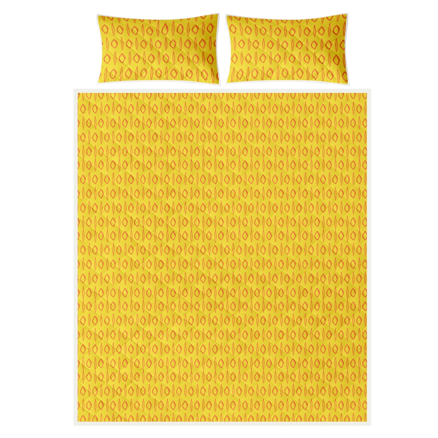 Quilt Bed Set - African Mud Print #14 Yellow - Luxtrini, LLC