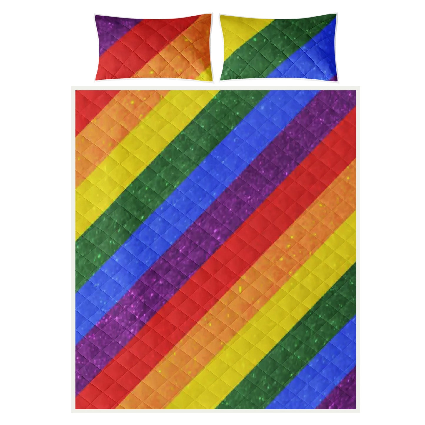 Quilt Bed Set - LGBT Pride Motif Pattern - Luxtrini, LLC