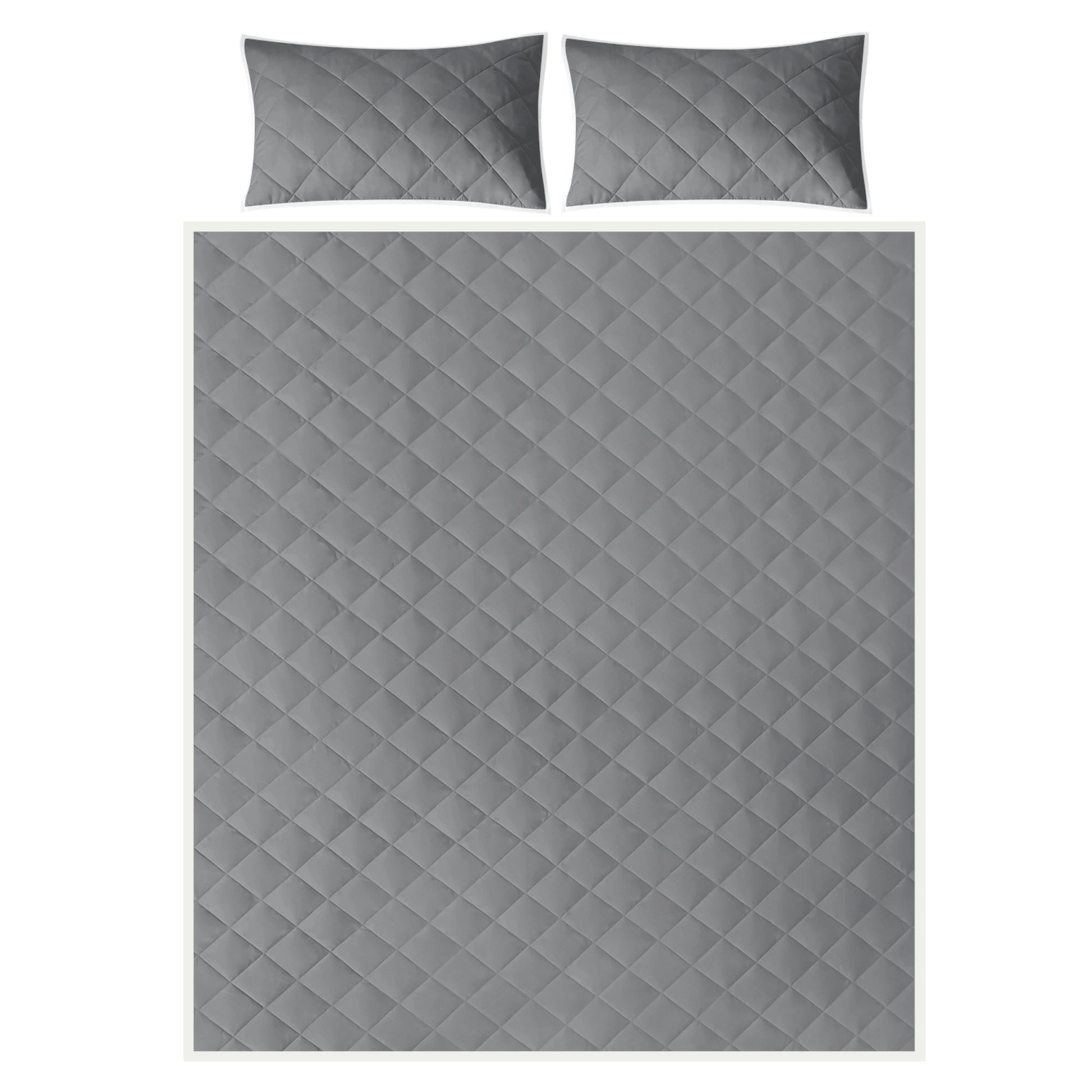 Quilt Bed Set -Basic Gray - Luxtrini, LLC