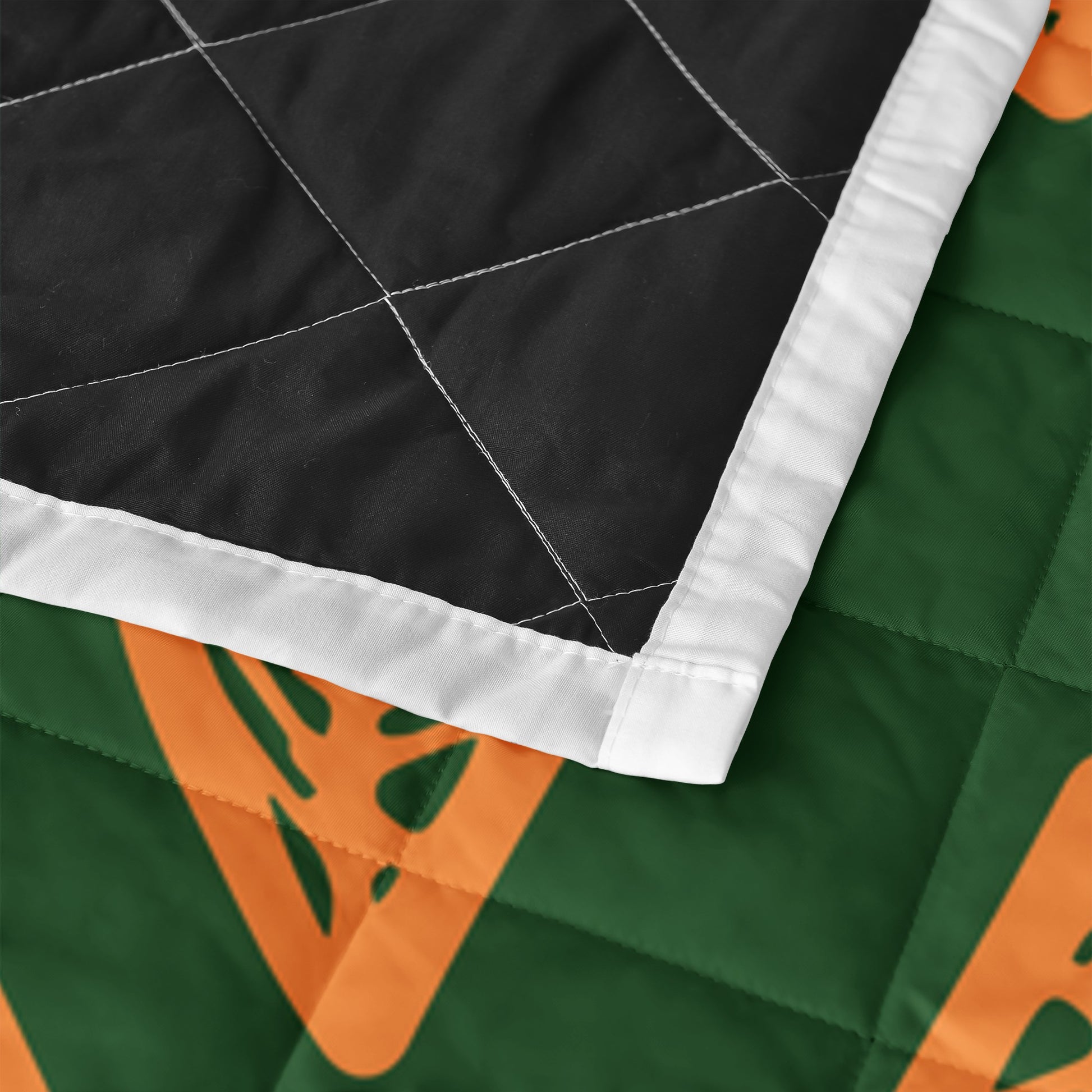 Quilt Bed Set - African Mud Cloth #16 Green and Orange - Luxtrini, LLC