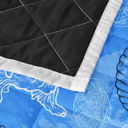 Quilt Bed Set - Blue Seashell Ocean - Luxtrini, LLC