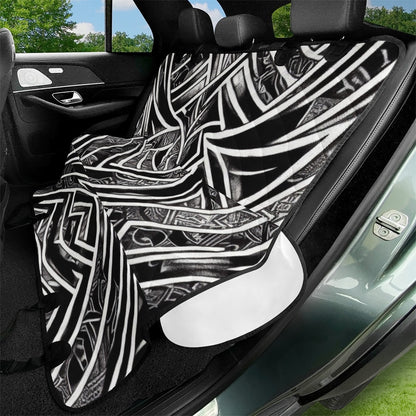 Black and White Polynesian Pet Seat Covers