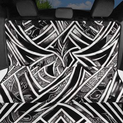 Black and White Polynesian Pet Seat Covers