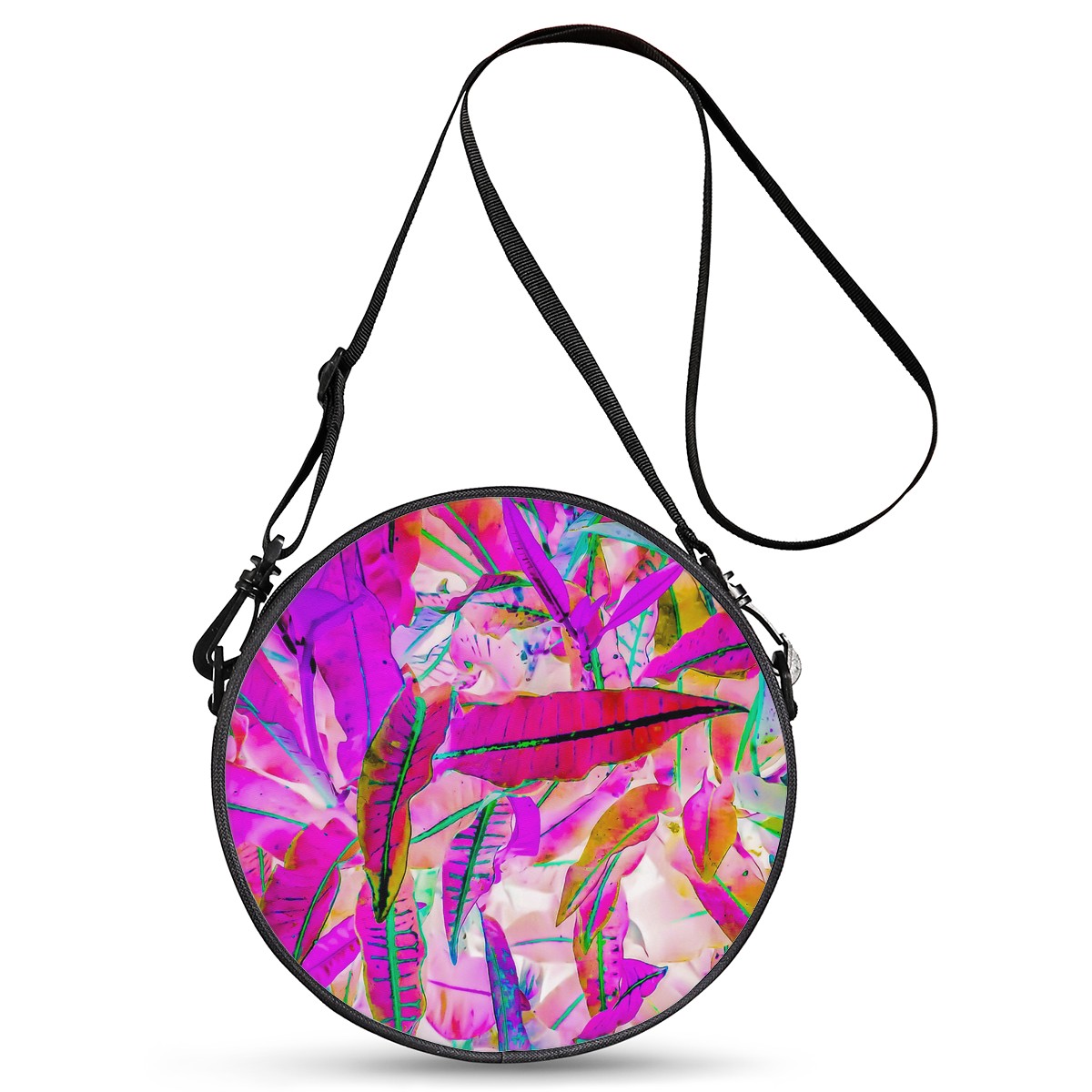 Purple Croton Round Satchel Bags