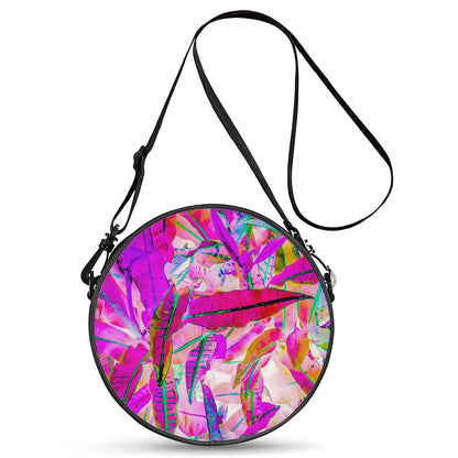 Purple Croton Round Satchel Bags