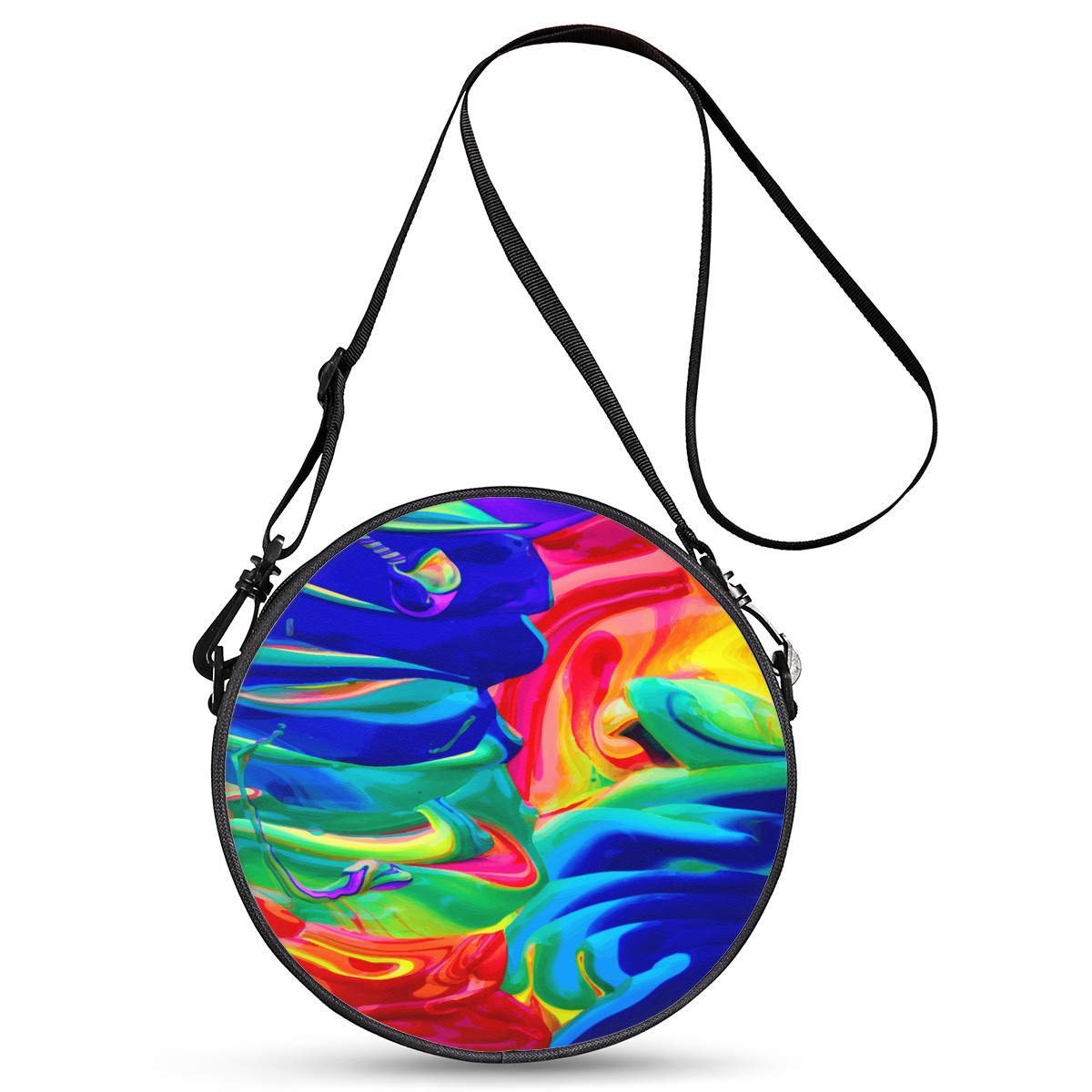 Rainbow Confusion Round Satchel Bags