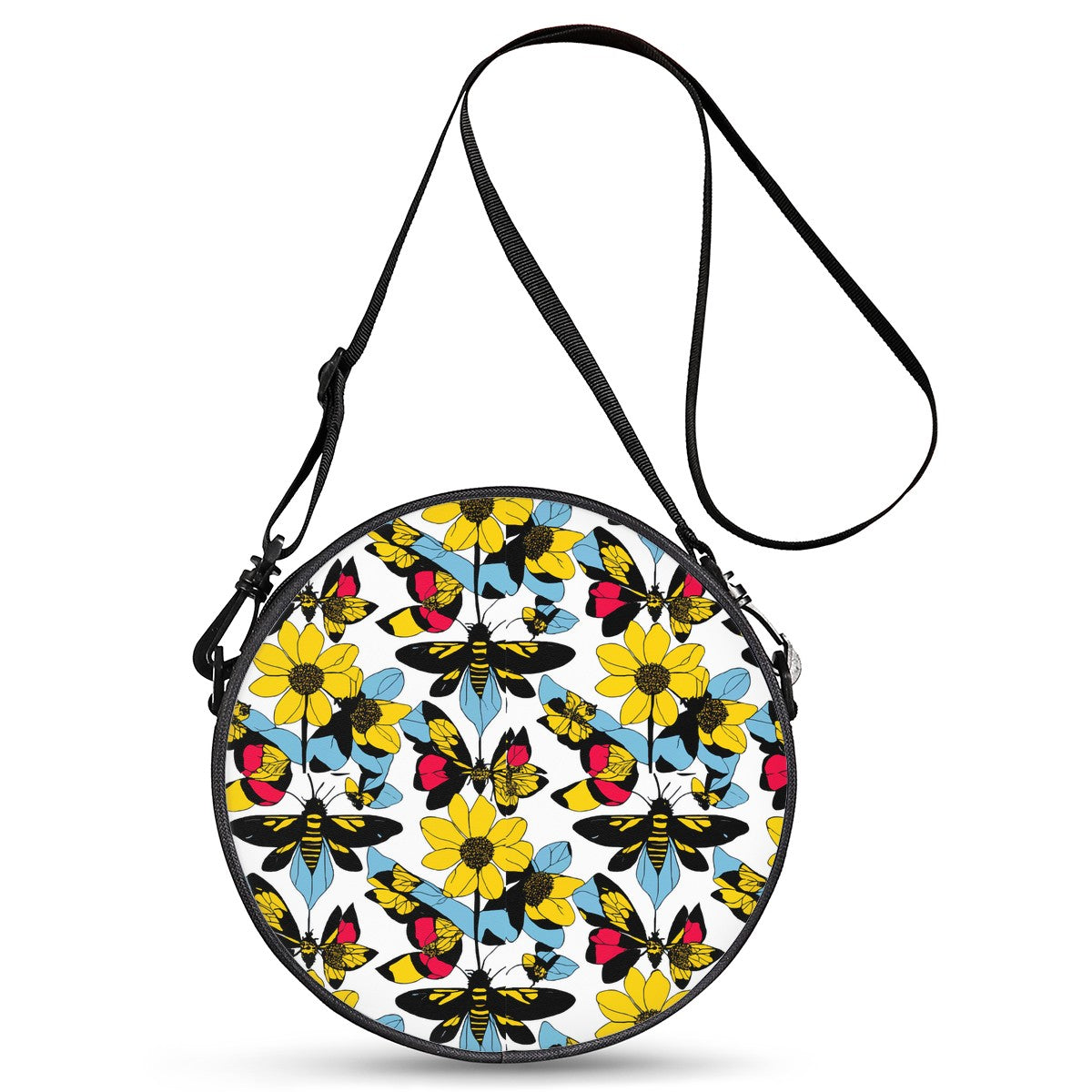 Bees and Sunflowers Round Satchel Bags