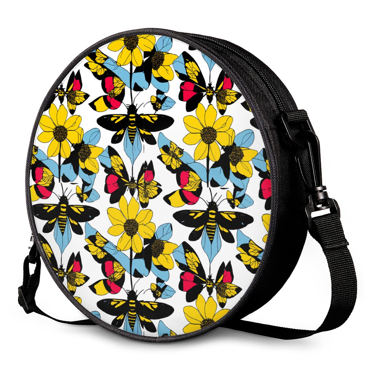 Bees and Sunflowers Round Satchel Bags