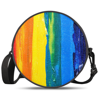 Rainbow Painting Round Satchel Bags