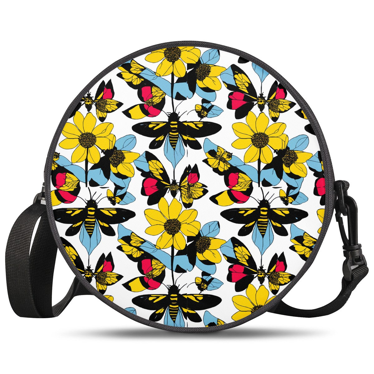 Bees and Sunflowers Round Satchel Bags