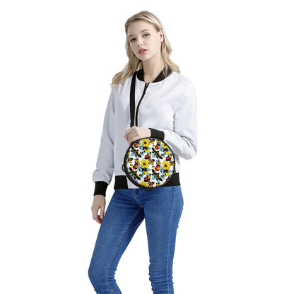 Bees and Sunflowers Round Satchel Bags