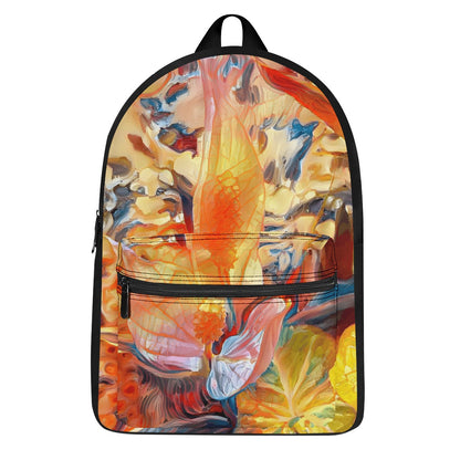 Golden Peace Lily Canvas Backpack