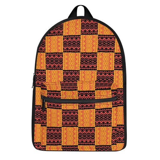 Black and Orange Tribal Design -  Canvas Backpack