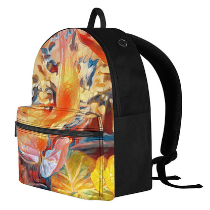 Golden Peace Lily Canvas Backpack