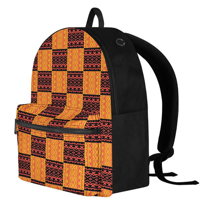 Black and Orange Tribal Design -  Canvas Backpack