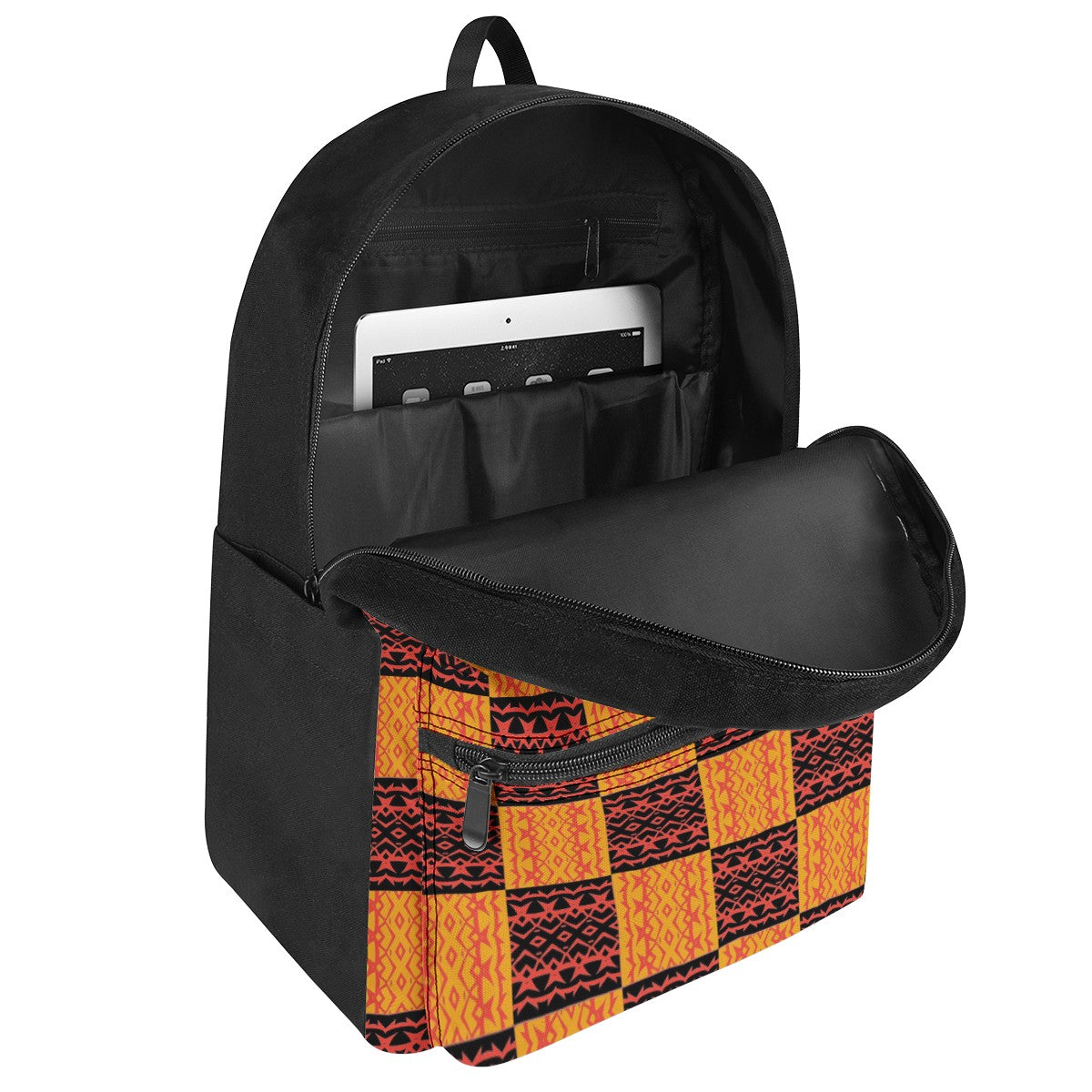 Black and Orange Tribal Design -  Canvas Backpack