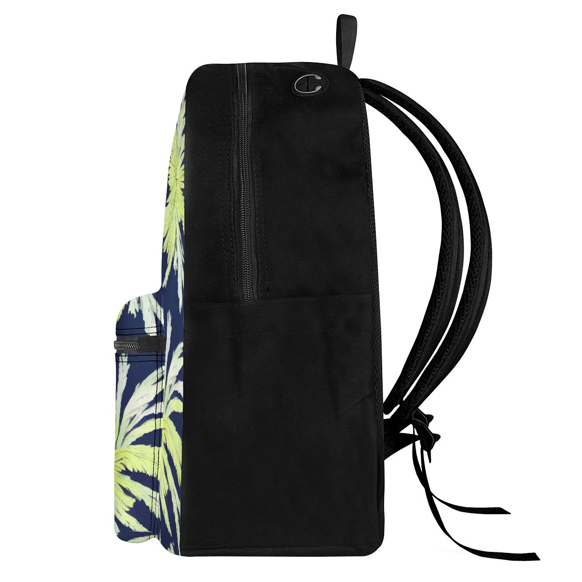 Palm Fronds - Lime Green and Black Canvas Backpack