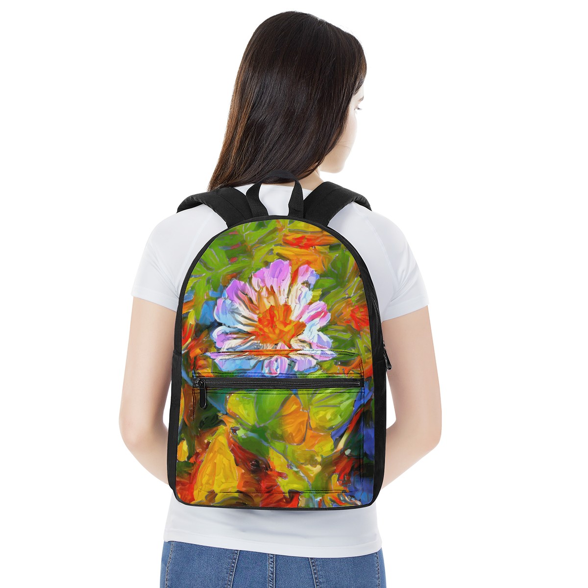 Petunia Flower Canvas Backpack