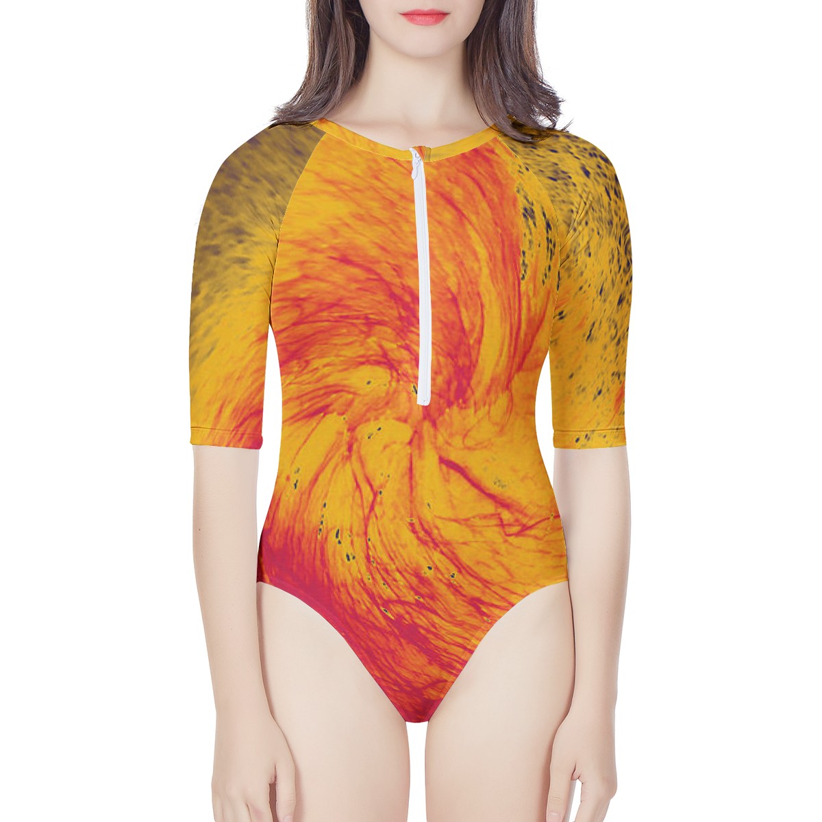 Pele's Fire Women's Long Sleeve One Piece Swimsuit
