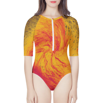 Pele's Fire Women's Long Sleeve One Piece Swimsuit