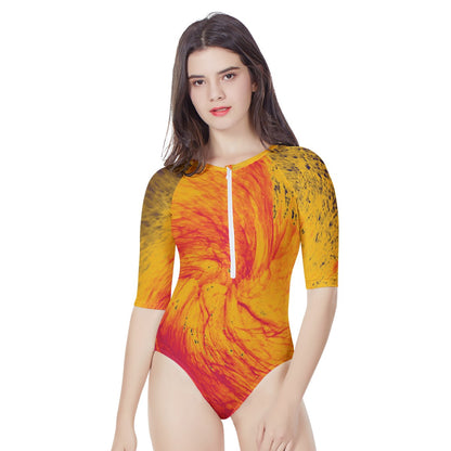 Pele's Fire Women's Long Sleeve One Piece Swimsuit Women