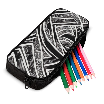 Black and White Polynesian Pencil Bags