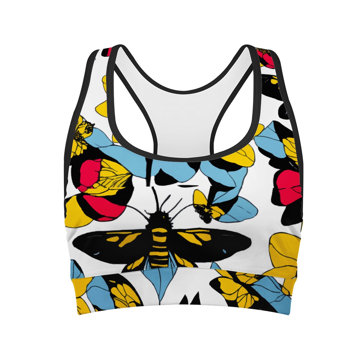 Bees and Sunflowers Women Sports Bras