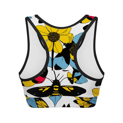 Bees and Sunflowers Women Sports Bras