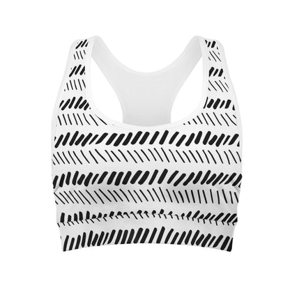 African Mudcloth Women Sports Bras - Luxtrini, LLC