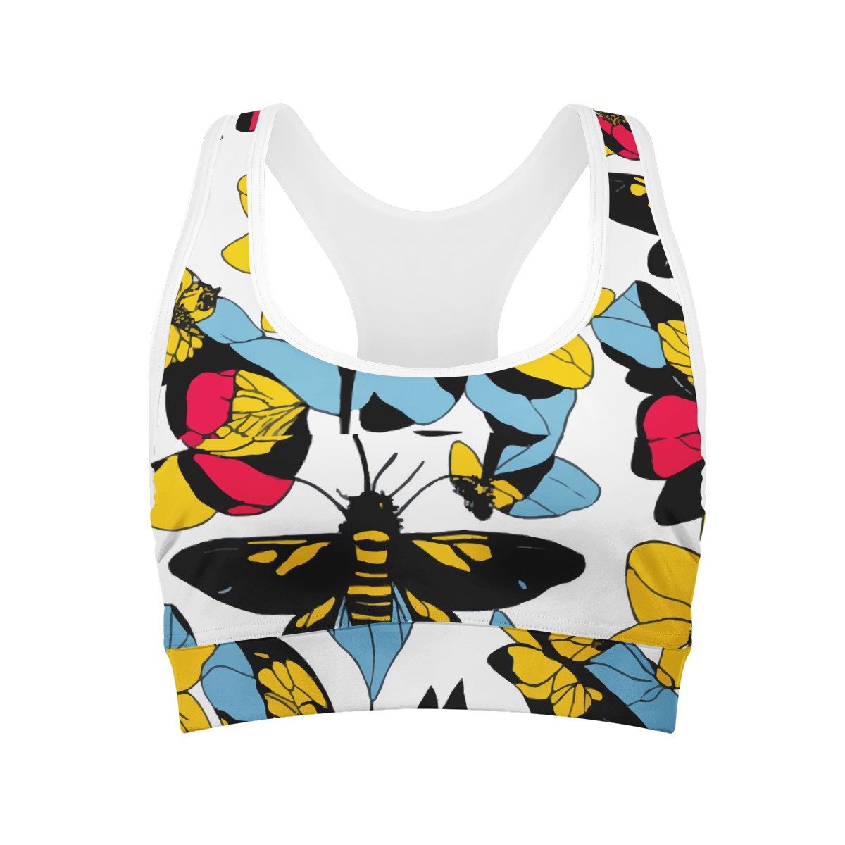 Bees and Sunflowers Women Sports Bras