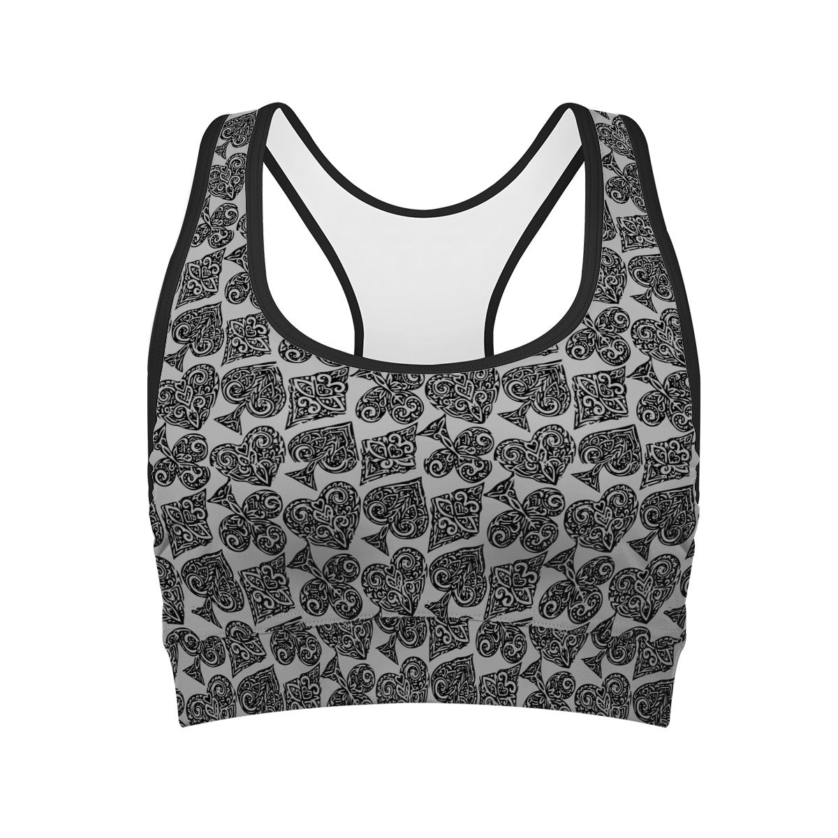 Poker Women Sports Bras Black Binding - Luxtrini, LLC