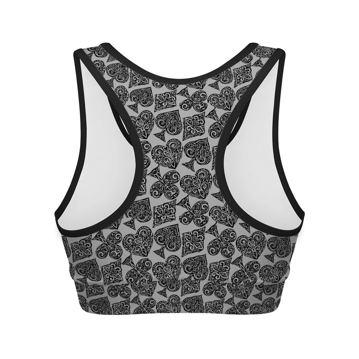 Poker Women Sports Bras Black Binding - Luxtrini, LLC