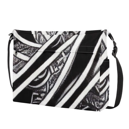 Black and White Polynesian New Messenger Bag