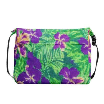 Blue Flag Iris on Green New Messenger Bag - Luxtrini, LLC